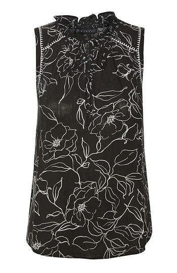 Sleeveless Split Neck Printed Tank Slide 1