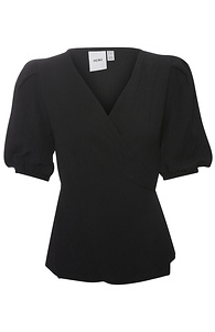 ICHI Puff Sleeve Wrap Top Slide 1