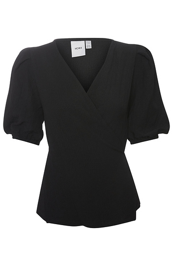 ICHI Puff Sleeve Wrap Top Slide 1
