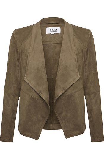 BB Dakota Faux Suede Drape Front Jacket Slide 1