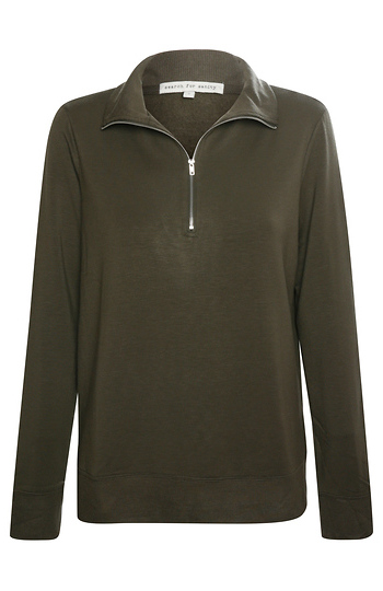 Super Soft Half Zip Rib Collar Sweatshirt Slide 1