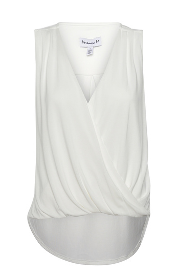 Veronica M Sleeveless Cupro Surplice Top Slide 1