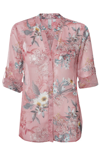 KUT from the Kloth Button Front Long Sleeve Sheer Blouse Slide 1