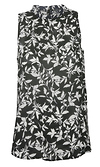 High Neck Sleeveless Printed Top