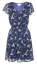 Short Sleeve V-Neck Smocked Waist Mini Dress