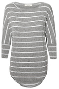 3/4 Sleeve Striped Hacci