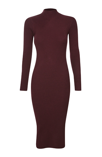 Long Sleeve Turtleneck Midi Dress Slide 1