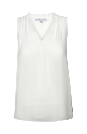 Sleeveless V Neck Blouse Slide 1