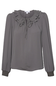 Current Air Ruffle Detail Split Neck Slide 1