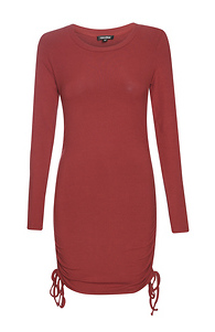 Ruched Side Long Sleeve Dress Slide 1