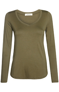 V-Neck Long Sleeve Top Slide 1