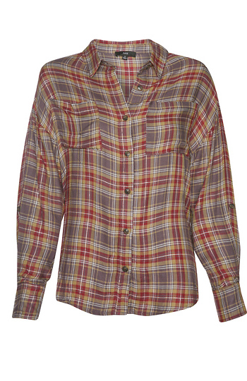 Lurex Mixed Plaid Shirt Slide 1