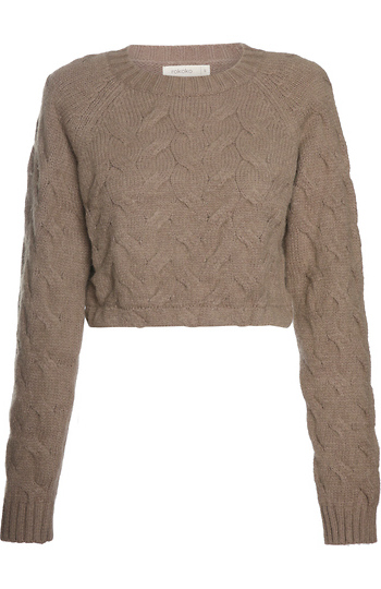 Long Sleeve Cropped Pullover Sweater Slide 1