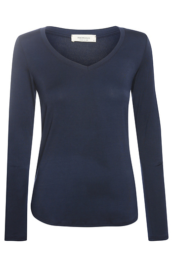 V-Neck Long Sleeve Top Slide 1