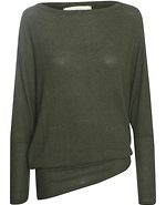 Long Sleeve Brushed Asymmetrical Hem Top