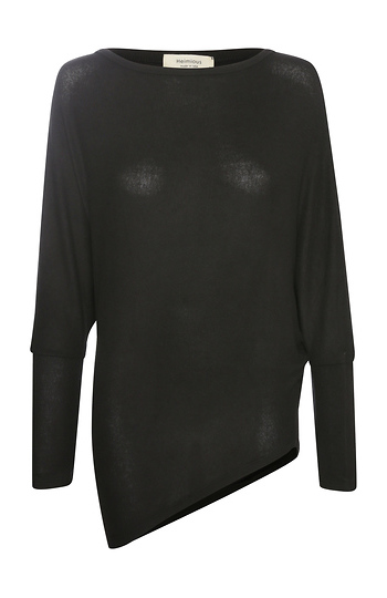 Long Sleeve Brushed Asymmetrical Hem Top Slide 1