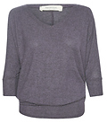 V-Neck 3/4 Sleeve Brushed Top