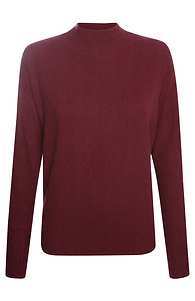 Mock Neck Brushed Ribbed Top Slide 1