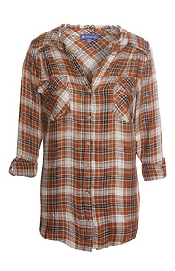 Democracy Long Sleeve Plaid Button Down Slide 1
