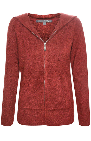 Zip Up Sweater with Hood Slide 1