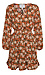 Floral Print Smocked Waist Long Sleeve Dress Thumb 1