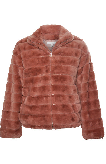 Long Sleeve Faux Fur Jacket Slide 1