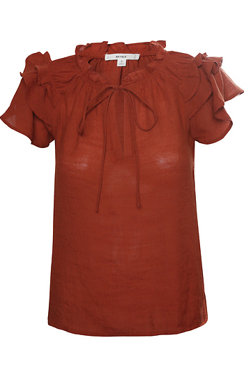 Ruffled Neckline Top Slide 1