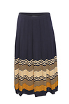 Skies are Blue Pleated Multi Striped Midi Skirt