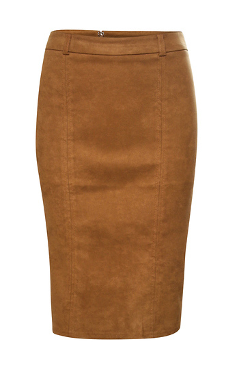 Suede Pencil Skirt Slide 1