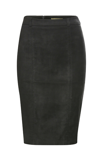 Suede Pencil Skirt Slide 1