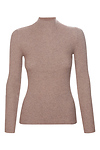 Mock Neck Ribbed Long Sleeve Top