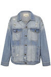 Sneak Peek Oversized Distressed Denim Jacket