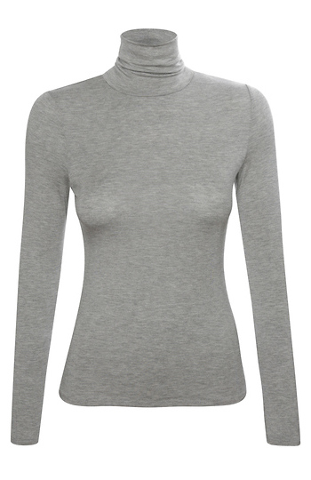 Fitted Turtleneck Long Sleeve Top Slide 1