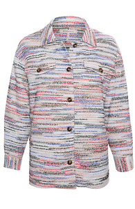 BCBGeneration Colorful Tweed Long Jacket Slide 1