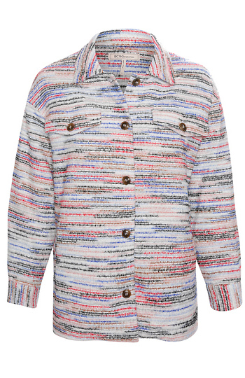 BCBGeneration Colorful Tweed Long Jacket Slide 1