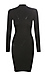 Mock Neck Ribbed Fitted Dress Thumb 1