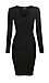 Split Neck Long Sleeve Fitted Dress Thumb 1