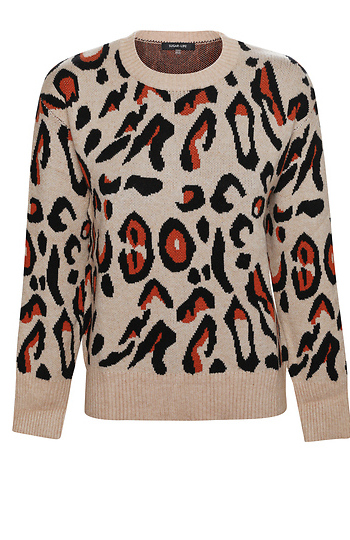 Animal Print Sweater Slide 1