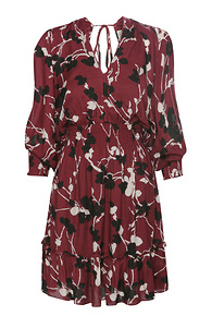 Printed Deep V Dress Slide 1