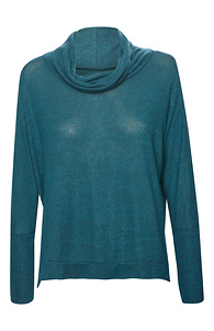 Cowl Neck Brushed Long Sleeve Top Slide 1