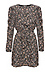 Floral Print Puff Sleeve Satin Dress Thumb 1
