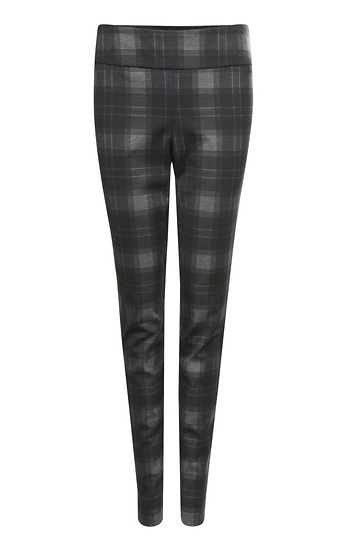 Plaid Skinny Ponte Knit Pants Slide 1