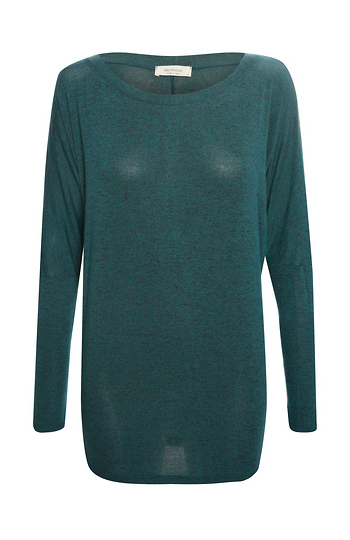 Boat Neck Long Sleeve Hacci Top Slide 1