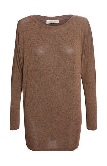 Boat Neck Long Sleeve Hacci Top Slide 1