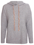 Democracy Contrast Hoodie Tie Sweater