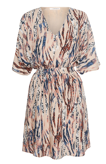 Printed Dress with Elastic Waist Slide 1