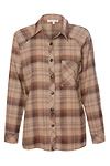 Button Front Plaid Shirt