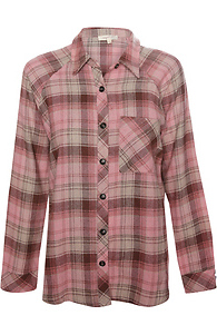 Button Front Plaid Shirt Slide 1