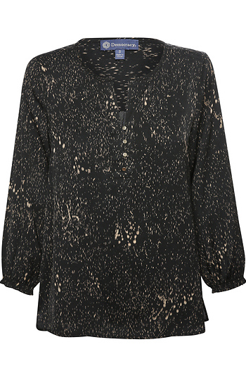 Democracy 3/4 Sleeve Splatter Print Top Slide 1