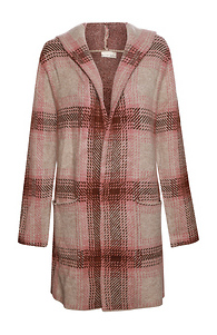 Plaid Knit Coat Slide 1